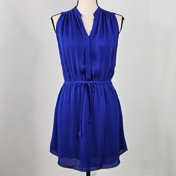 Aritzia Babaton Blue Silk Mini Dress Sleeveless With Pockets | Women's Small - Picture 1 of 16